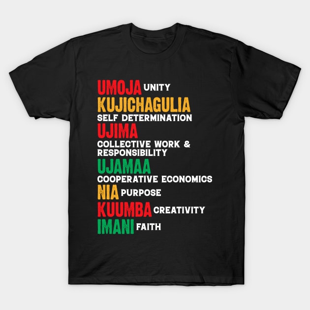 The Principles of Kwanzaa T-Shirt by UrbanLifeApparel